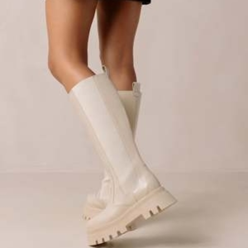 ALOHAS Go Getter Riding Chunky-Platform White 38 8 Y2K